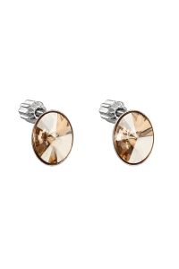 Obrázok pre Strieborné náušnice kôstky s krištálmi Swarovski zlatý ovál 31274.5
