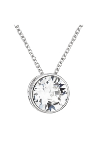 Obrázok pre Strieborný náhrdelník s krištálom Swarovski biely okrúhly 32069.1