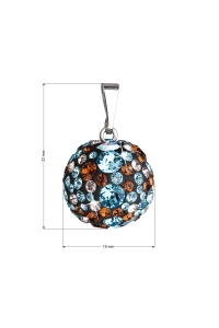 Obrázok pre Strieborný prívesok s krištálmi Swarovski mix farieb okrúhly 34081.3 aqua