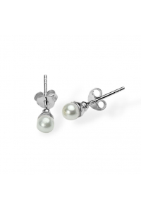 Obrázok pre Strieborné náušnice napichovacie s perlami malé