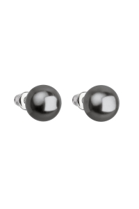 Obrázok pre Náušnice bižutéria so Swarovski perlou šedé okrúhle 71070.3