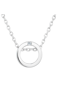 Obrázok pre Strieborný náhrdelník so zirkónom biely okrúhly 12015.1