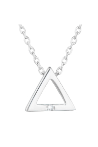 Obrázok pre Strieborný náhrdelník so zirkónom biely trojuholník 12016.1