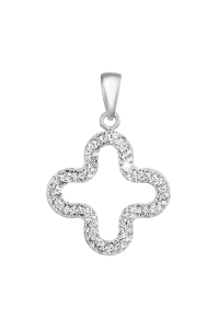 Obrázok pre Strieborný prívesok s krištálmi Swarovski v bielej farbe 74071.1