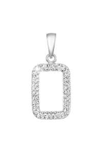 Obrázok pre Strieborný prívesok s krištálmi Swarovski v bielej farbe 74073.1