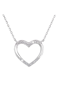Obrázok pre Strieborný náhrdelník so zirkónom biele srdce 12010.1