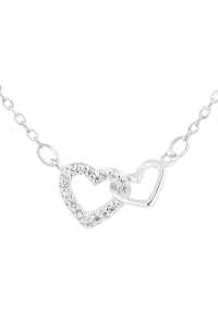 Obrázok pre Strieborný náhrdelník so zirkónom biele srdce 12018.1