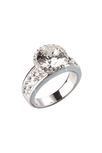 Obrázok pre Strieborný prsteň s krištálmi biely 35809.1
