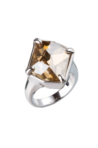 Obrázok pre Strieborný prsteň s krištálmi zlatý 35805.5