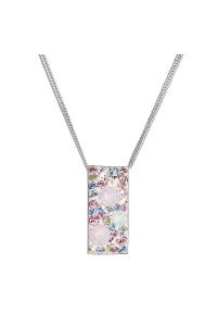 Obrázok pre Strieborný náhrdelník so Swarovski kryštálmi ružový obdĺžnik 32074.3 magic rose