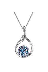 Obrázok pre Strieborný náhrdelník so Swarovski kryštálmi kvapka 32075.3 blue style