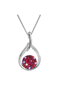 Obrázok pre Strieborný náhrdelník so Swarovski kryštálmi kvapka 32075.3 cherry