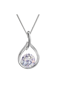 Obrázok pre Strieborný náhrdelník so Swarovski kryštálmi kvapka 32075.3 violet