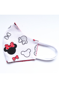 Obrázok pre Bavlnené rúško - Disney Mickey siluety / červená