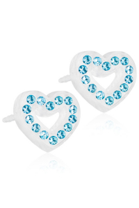 Obrázok pre Nealergénne detské náušnice z lekárskeho plastu Srdiečka 10 mm modré