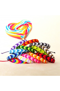 Obrázok pre Náramok pletený jednoduchý viacfarebný - rôzne farby