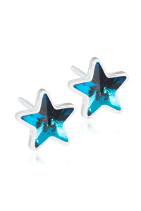Obrázok pre Náušnice z lekárskeho plastu Hviezdičky 6 mm modré