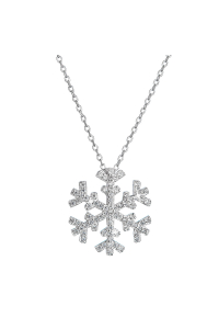 Obrázok pre Strieborný náhrdelník so zirkónmi snehová vločka 12047.1