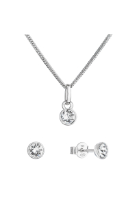 Obrázok pre Sada šperkov s kryštálmi Swarovski náušnice, retiazka a prívesok guľaté 39177.1