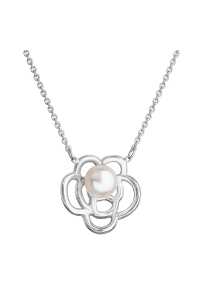 Obrázok pre Perlový náhrdelník s pravou riečnou perlou biela kytička 22034.1