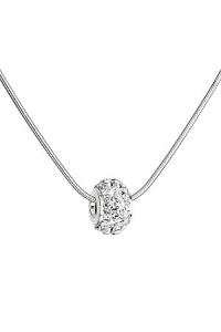 Obrázok pre Strieborný náhrdelník s Preciosa kryštálmi biely 32081.1