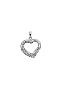 Obrázok pre Strieborný prívesok s kryštálmi Swarovski biele srdce 74093.1