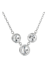 Obrázok pre Strieborný náhrdelník so Swarovski kryštálmi guľatý 32033.1 biely