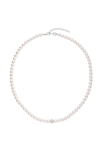 Obrázok pre Perlový náhrdelník biely s Preciosa kryštály 32063.1