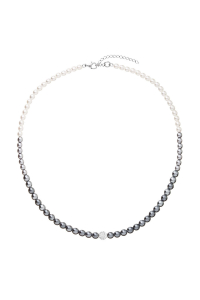 Obrázok pre Perlový náhrdelník bielo-šedý s Preciosa kryštály 32065.3
