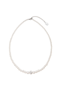 Obrázok pre Perlový náhrdelník biely s Preciosa kryštály 32006.1
