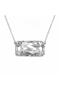 Obrázok pre Strieborný náhrdelník s kryštálom Swarovski biely obdĺžnik 32070.5 crystal foiled