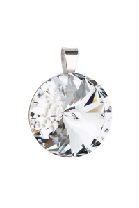 Obrázok pre Strieborný prívesok s kryštálmi Preciosa biely guľatý-rivole 34071.1 crystal