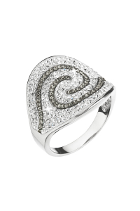 Obrázok pre Strieborný prsteň s kryštálmi Swarovski bielo-šedý 35052.3 bl.diamond