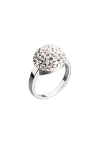 Obrázok pre Strieborný prsteň s kryštálmi biela hrče 735013.11 crystal