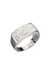 Obrázok pre Strieborný prsteň s kryštálmi biely obdĺžnik 735014.10 crystal