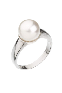 Obrázok pre Strieborný prsteň s Preciosa perlou biely 35022.1