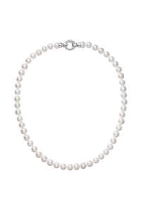 Obrázok pre Perlový náhrdelník z pravých riečnych perál biely 22030.1