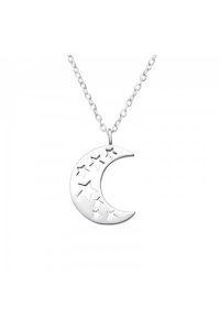 Obrázok pre Strieborný prívesok s retiazkou Mesiac s ornamentami