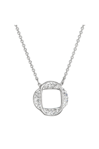 Obrázok pre Strieborný náhrdelník s kryštálmi Swarovski biely okrúhly 32016.1 crystal
