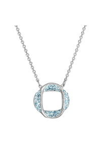 Obrázok pre Strieborný náhrdelník s kryštálmi Swarovski modrý 32016.3 aqua