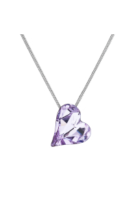 Obrázok pre Strieborný náhrdelník kryštál srdca fialovej 72071.3 violet