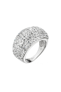 Obrázok pre Strieborný prsteň veľký s kryštálmi Preciosa biely 35028.1 crystal