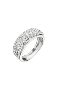 Obrázok pre Strieborný prsteň s kryštálmi Preciosa biely 35031.1 crystal