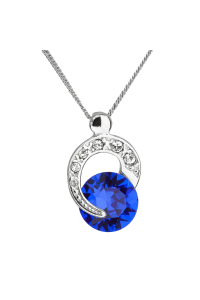 Obrázok pre Strieborný náhrdelník s kryštálmi Swarovski modrý okrúhly 32048.3 majestic blue
