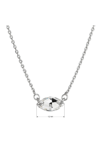Obrázok pre Strieborný náhrdelník s kryštálom Preciosa biely ovál 72084.1 crystal