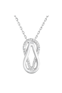 Obrázok pre Strieborný náhrdelník so zirkónmi biely 882001.1