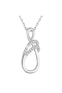Obrázok pre Strieborný náhrdelník so zirkónmi biely 882005.1