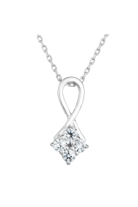 Obrázok pre Strieborný náhrdelník so zirkónmi biely 882007.1