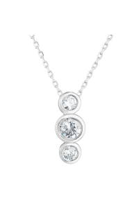 Obrázok pre Strieborný náhrdelník s tromi zirkónmi v bielej farbe 882009.1