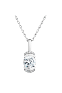Obrázok pre Strieborný náhrdelník so zirkónmi biely 882010.1